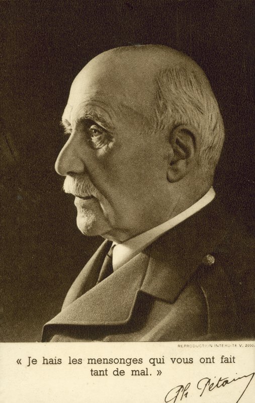 Marszałek Philippe Petain, francuski żołnierz i przywódca wojenny Francji Vichy (zdjęcie czarno-białe) autorstwa French Photographer
