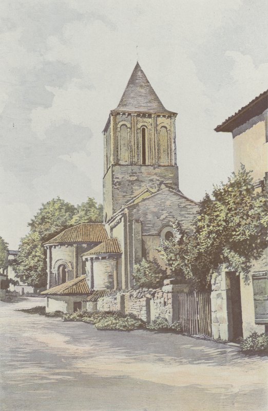 Melle, kościół Saint-Pierre, absyda i dzwonnica autorstwa French Photographer