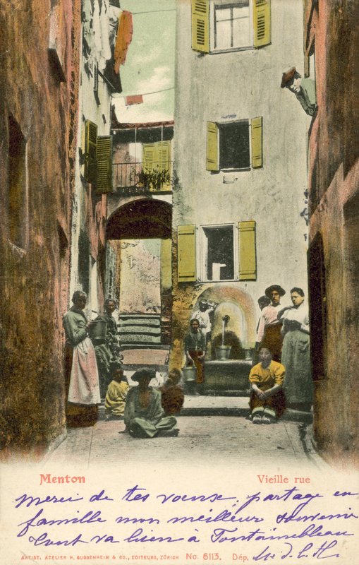 Menton, Francja, Stara Ulica autorstwa French Photographer