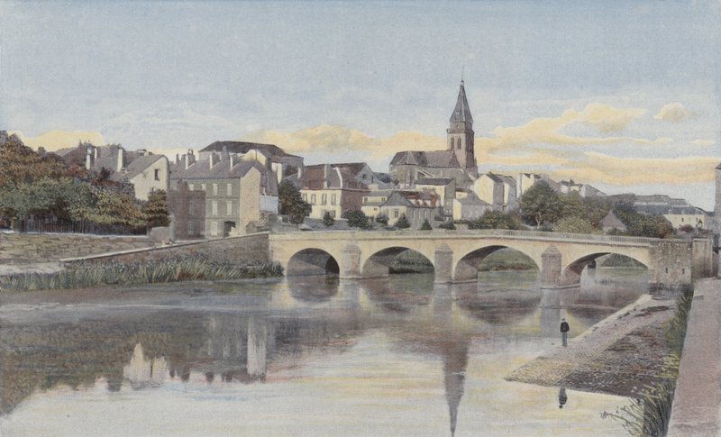 Mezieres, Pont dArches i dzwonnica Mohon autorstwa French Photographer