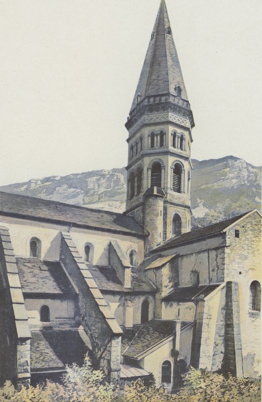Nantua, kościół, dzwonnica i N transept autorstwa French Photographer