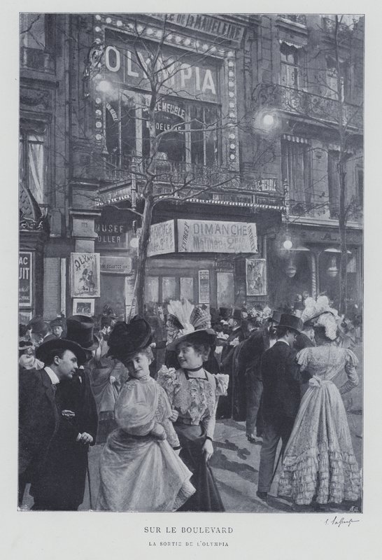 Na Boulevard des Capucines przed salą muzyczną Olympia, Paryż autorstwa French Photographer