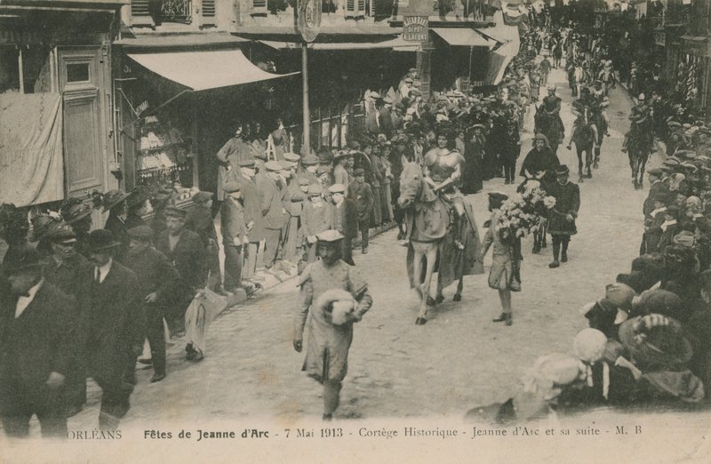 Orlean, Fetes de Jeanne DArc, 7 maja 1913. Pocztówka wysłana w 1913 r. autorstwa French Photographer