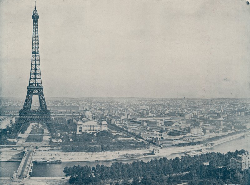 Panorama Paryża z Trocadero (zdjęcie czarno-białe) autorstwa French Photographer