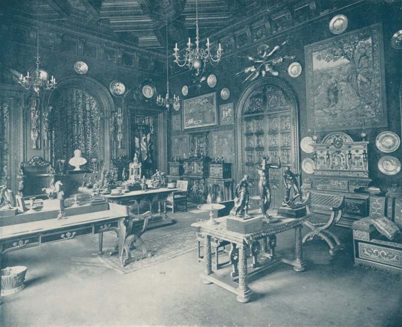 Paryż: Biuro Musee Spitzer (zdjęcie czarno-białe) autorstwa French Photographer