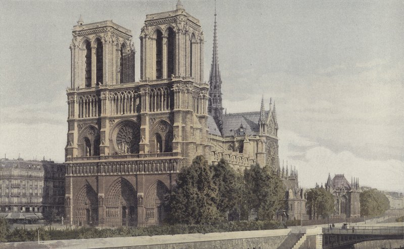 Paryż, Kościół Notre-Dame, Widok fasady O autorstwa French Photographer