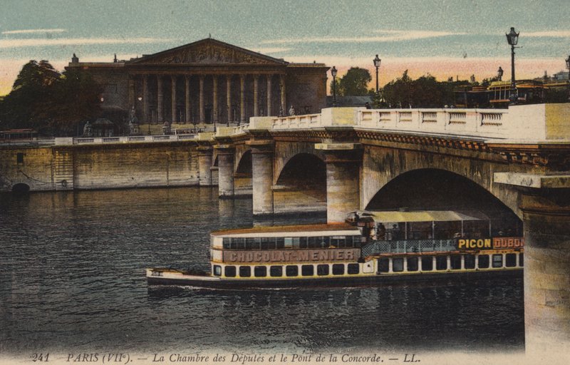 Paryż, Izba Deputowanych i Pont De La Concorde autorstwa French Photographer
