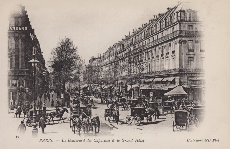 Paryż, Boulevard Des Capucines, Grand Hotel autorstwa French Photographer