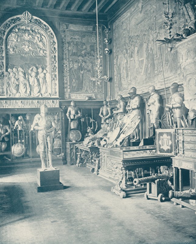 Paryż: Musee Spitzer, Zbrojownia (zdjęcie czarno-białe) autorstwa French Photographer