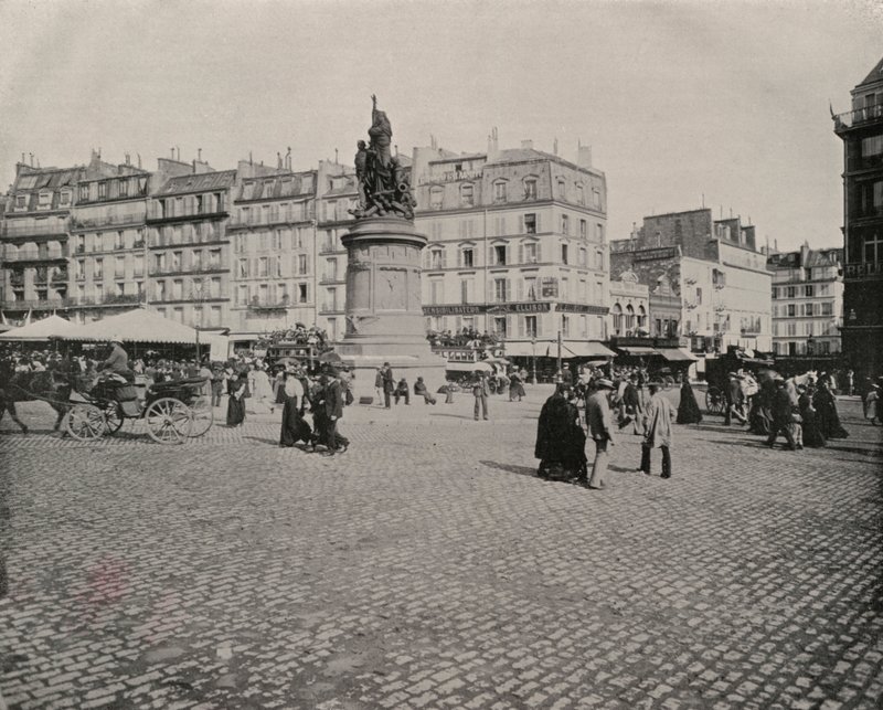 Paryż: Place de Clichy (zdjęcie czarno-białe) autorstwa French Photographer