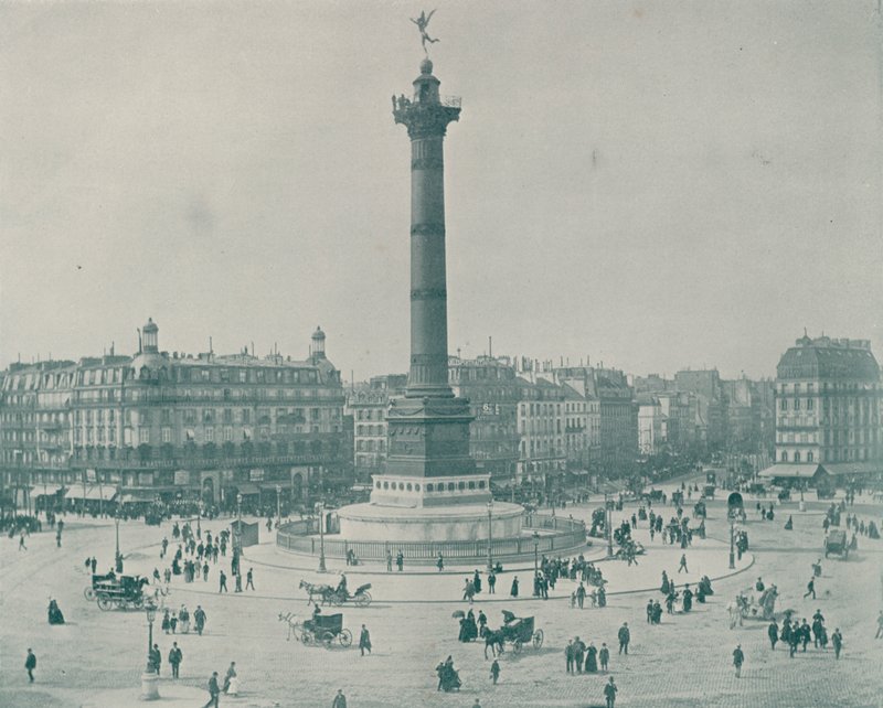 Paryż: Place de la Bastille (zdjęcie czarno-białe) autorstwa French Photographer
