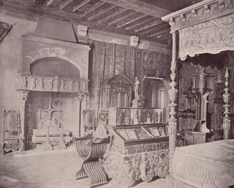 Paryż: Pokój Franciszka I, Musee Cluny (zdjęcie czarno-białe) autorstwa French Photographer