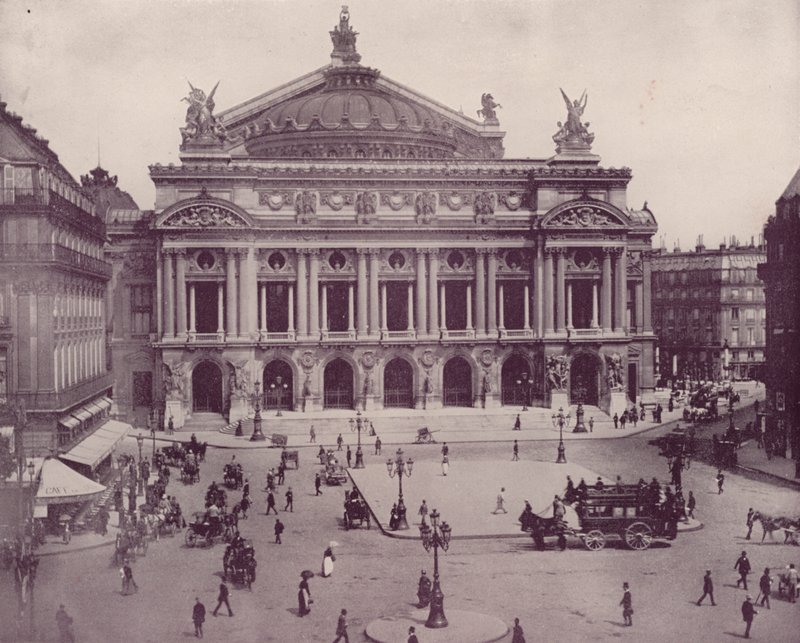 Paryż: Opera Paryska (zdjęcie czarno-białe) autorstwa French Photographer