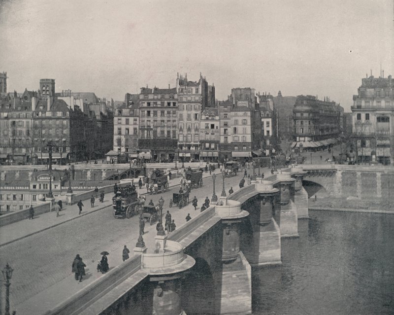 Paryż: Pont Neuf, czyli Nowy Most (zdjęcie czarno-białe) autorstwa French Photographer