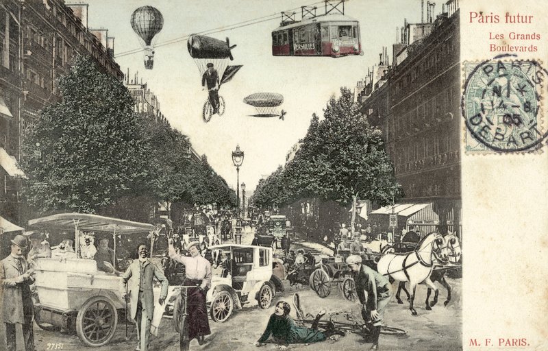 Paryż przyszłości (zdjęcie kolorowe) autorstwa French Photographer
