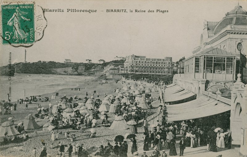 Malownicze Biarritz - Biarritz, Królowa Plaż. Pocztówka wysłana w 1913 roku. autorstwa French Photographer