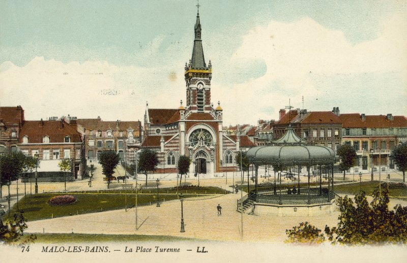 Place Turenne, Malo-les-Bains (kolorowe zdjęcie) autorstwa French Photographer