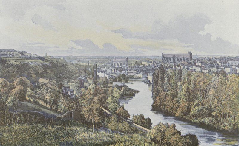 Poitiers, Widok ogólny, wzięty ze zboczy g brzegu Clain autorstwa French Photographer