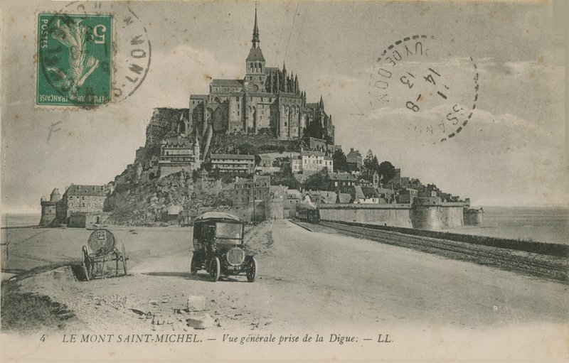 Pocztówka z Mont Saint-Michel w Normandii wysłana w 1913 r. autorstwa French Photographer