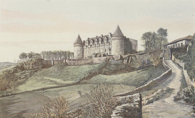 Rochechouart, zamek, widok ogólny, zaczerpnięty z S E autorstwa French Photographer