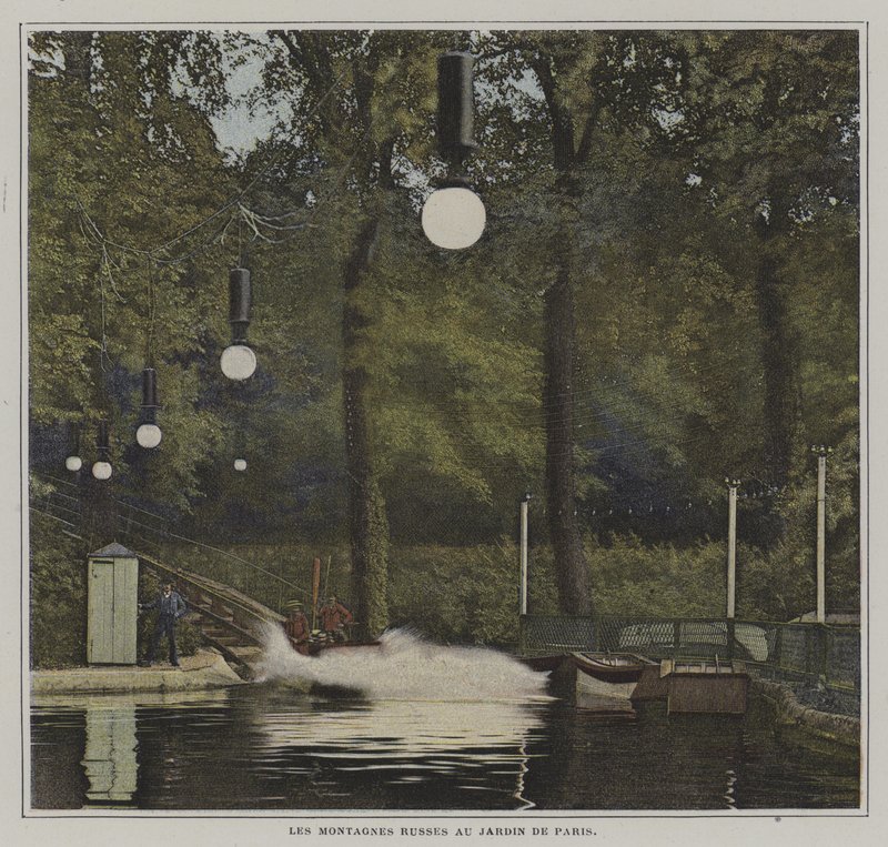 Kolejka górska w Jardin de Paris (kolorowe zdjęcie) autorstwa French Photographer