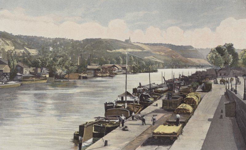 Rouen, Wybrzeże Blosseville-Bonsecours (przed wzniesieniem pomnika Jeana dArca) autorstwa French Photographer