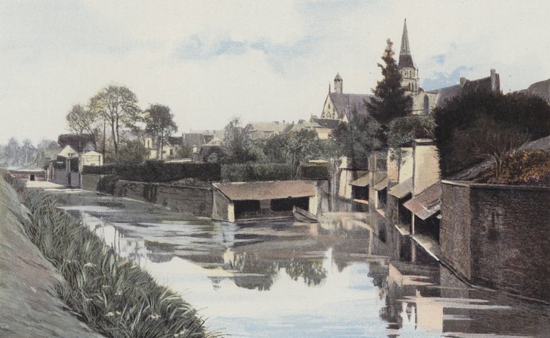 Saint-Calais, pralnie nad brzegiem Anille autorstwa French Photographer