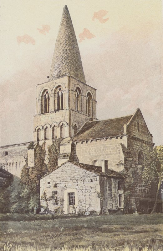Saint-Estephe, kościół, dzwonnica i apsyda autorstwa French Photographer