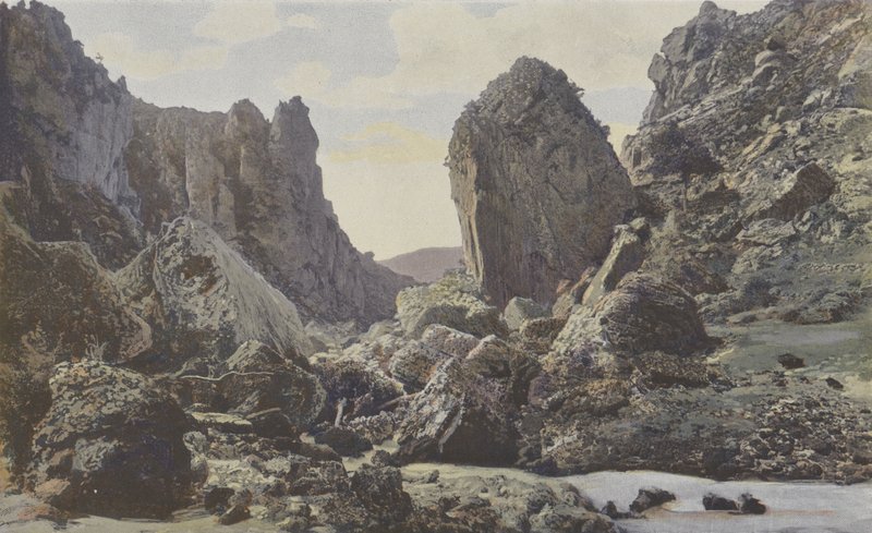 Saint-Georges-de-Levejac, Chaos du Pas de Soucy, na Tarn, widok w dole rzeki autorstwa French Photographer
