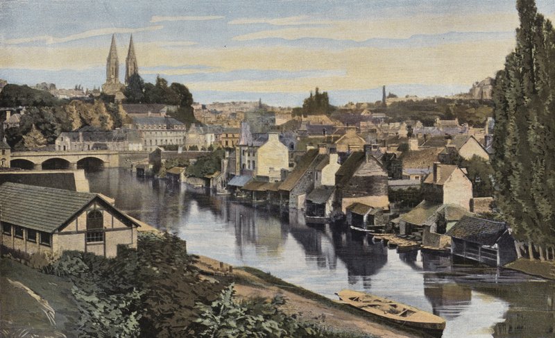 Saint-Lo, Ogólny widok z brzegów Vire autorstwa French Photographer