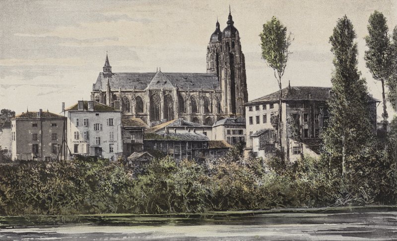 Saint-Nicolas-de-Port, kościół, fasada boczna N autorstwa French Photographer