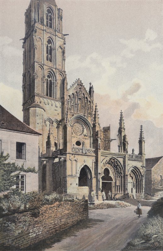 Saint-Pere-sous-Vezelay, kościół, fasada NW (przed renowacją) autorstwa French Photographer
