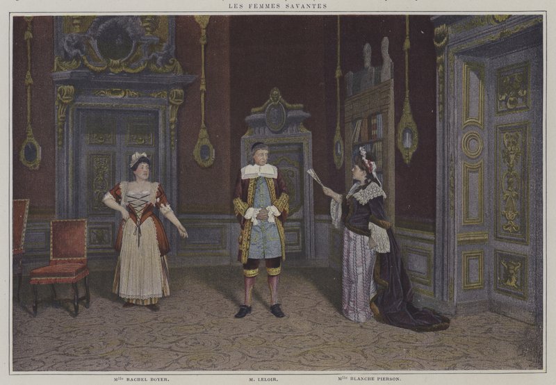 Scena ze spektaklu Les Femmes Savantes Moliera (zdjęcie kolorowe) autorstwa French Photographer
