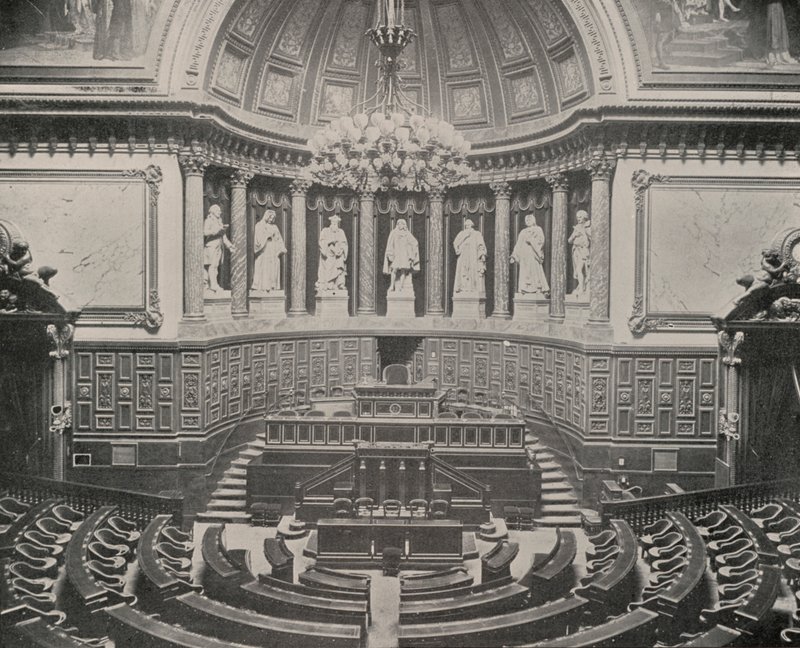 Izba Senatu, Pałac Luksemburski (zdjęcie czarno-białe) autorstwa French Photographer