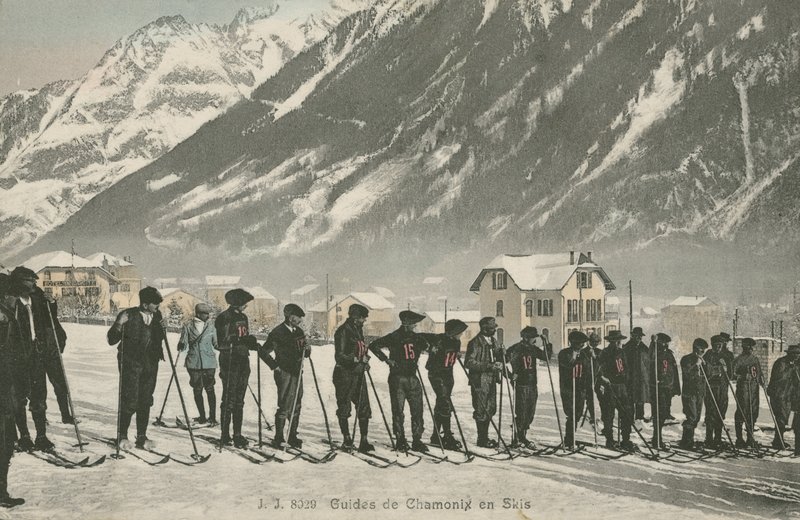 Instruktorzy narciarstwa w Chamonix (kolorowe zdjęcie) autorstwa French Photographer