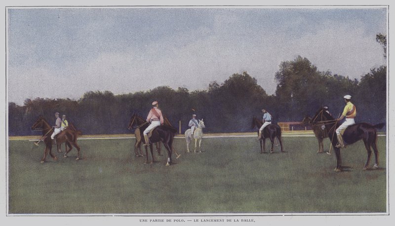 Rozpoczęcie gry w polo (kolorowe zdjęcie) autorstwa French Photographer