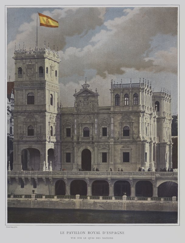 Pawilon hiszpański na Exposition Universelle 1900, Paryż (zdjęcie kolorowe) autorstwa French Photographer