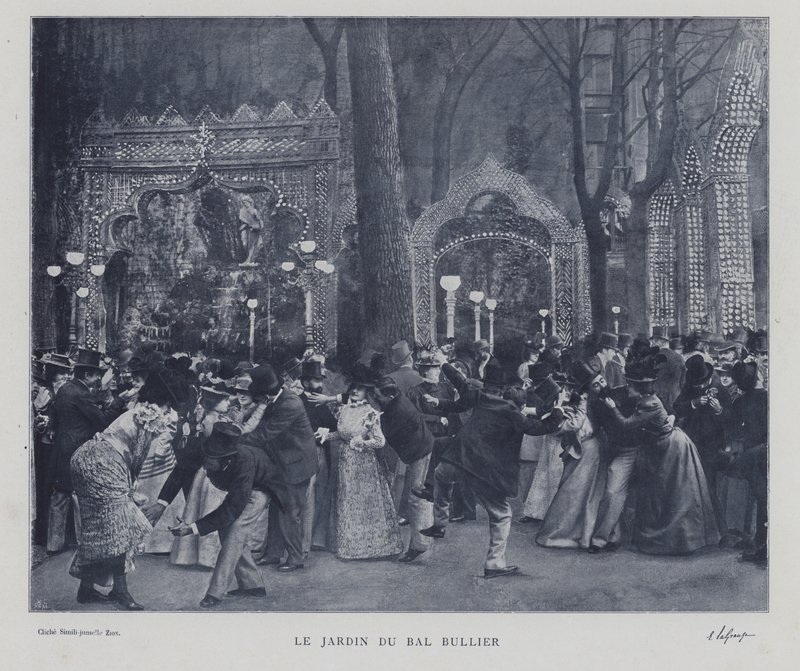 Ogród Bal Bullier, Paryż (zdjęcie czarno-białe) autorstwa French Photographer