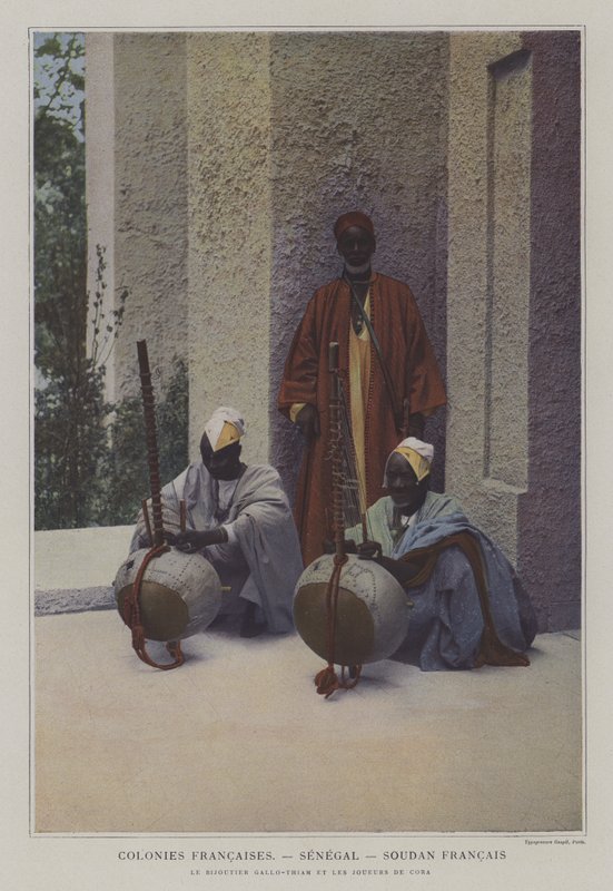 Jubiler Gallo-Thiam i koraowcy w sekcji Senegal i Sudanu Francuskiego na Exposition Universelle 1900, Paryż (kolorowe zdjęcie) autorstwa French Photographer