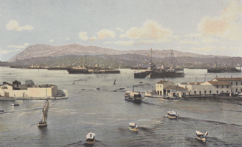 Toulon, Darse Vieille i Petite Rade, Widok z Quai de Cronstadt autorstwa French Photographer
