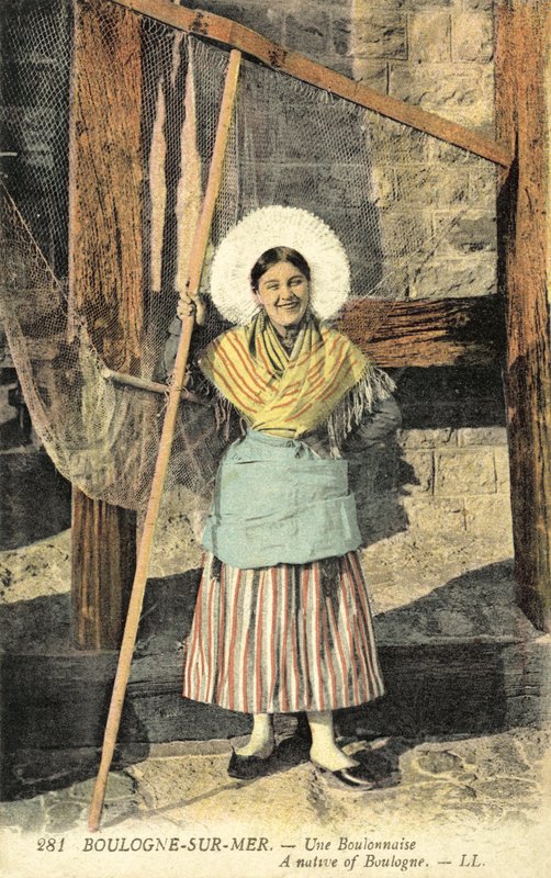 Tradycyjny strój Boulougne (zdjęcie kolorowe) autorstwa French Photographer