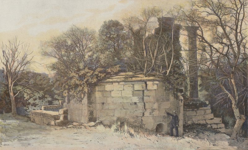 Vernegues, ruiny kaplicy Saint-Cesaire i świątyni Maison-Basse autorstwa French Photographer