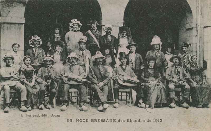 Ślub Bressan Ebaudes w 1913 r. Pocztówka wysłana w 1913 r. autorstwa French Photographer