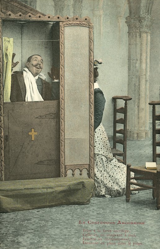 Kobieta i jej spowiednik (zdjęcie kolorowe) autorstwa French Photographer