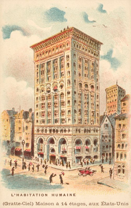 14-piętrowy wieżowiec, USA (chromolitho) autorstwa French School