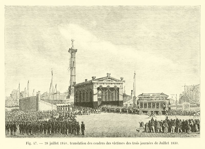 28 lipca 1840, tłumaczenie prochów ofiar z trzech dni lipca 1830 autorstwa French School