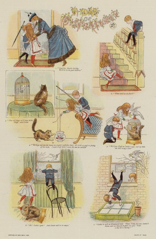 Dzień nieszczęść (kolorowa litografia) autorstwa French School