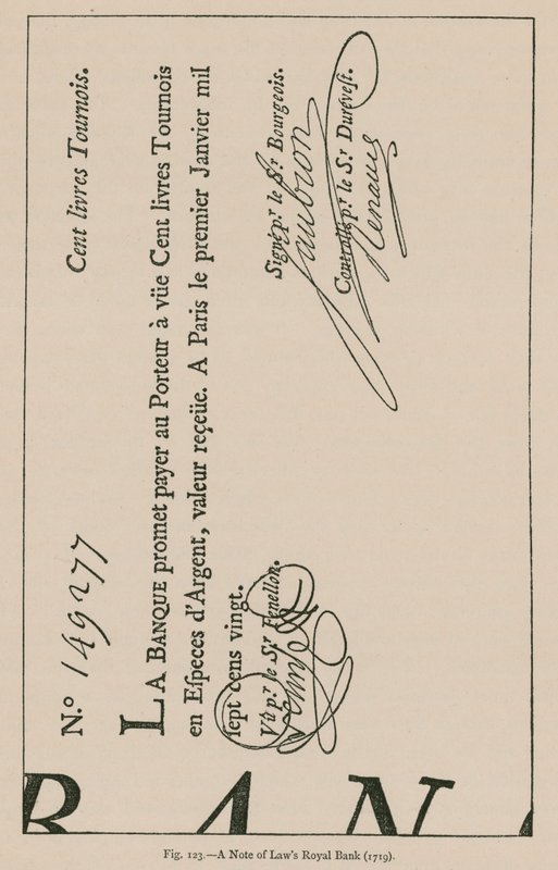 Notatka z Laws Royal Bank (1719) autorstwa French School
