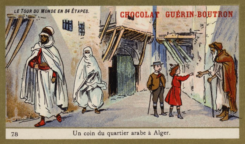 Zakątek Dzielnicy Arabskiej, Algier (chromolitho) autorstwa French School