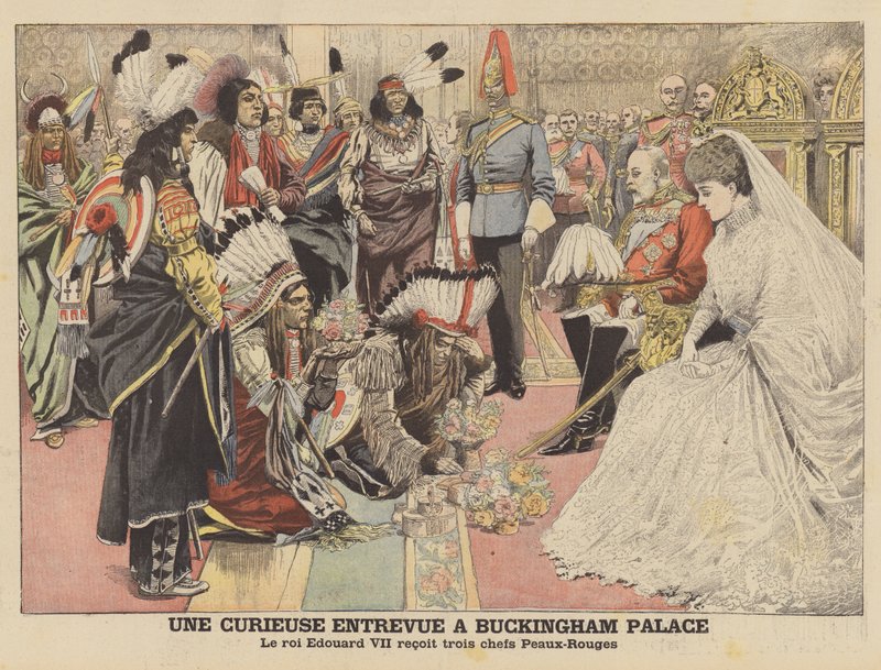 Ciekawe spotkanie w Pałacu Buckingham (kolor lito) autorstwa French School